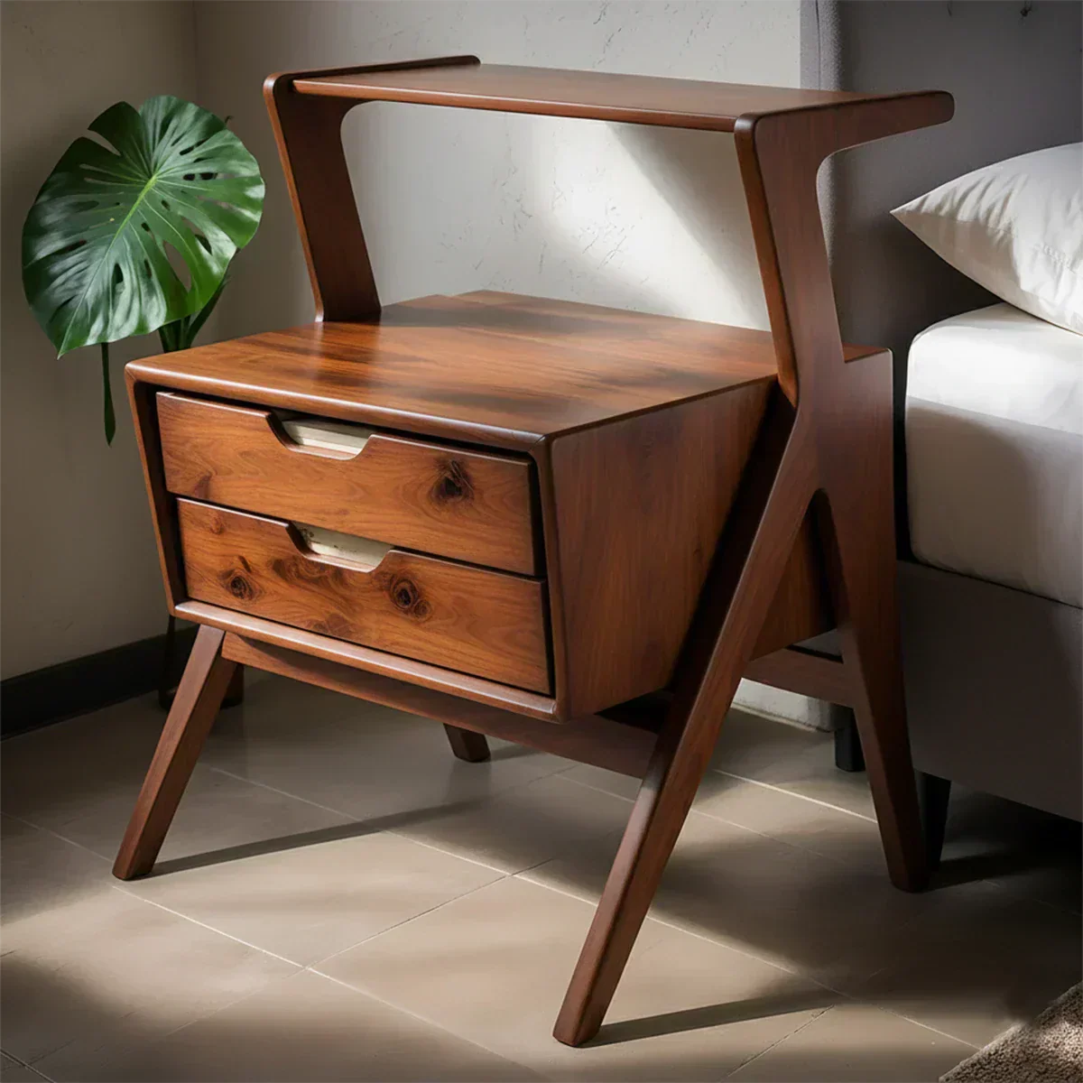Handcrafted Natural Solid Wood Sculptural Nightstand - Elitegemse - View 9