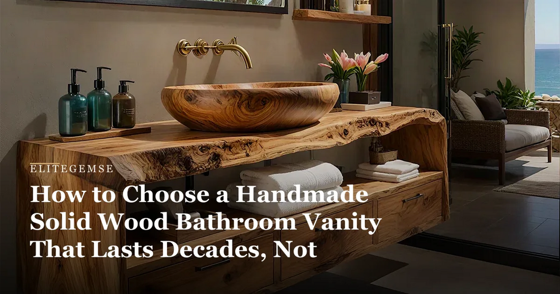 handmade wood bathroom vanity: Live Edge Natural Solid Wood Floating Bathroom Vanity