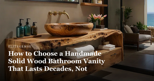 handmade wood bathroom vanity: Live Edge Natural Solid Wood Floating Bathroom Vanity