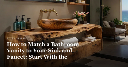 match vanity to sink: Live Edge Natural Solid Wood Floating Bathroom Vanity