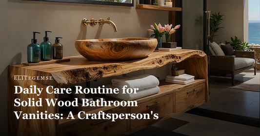 wood vanity daily care: Live Edge Natural Solid Wood Floating Bathroom Vanity