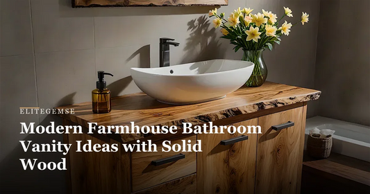 farmhouse bathroom vanity: Natural Solid Wood Bathroom Vanity, Rustic Natural Edge Style