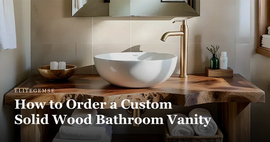 custom wood vanity order: Natural Solid Wood Bathroom Vanity, Wabi-Sabi Live Edge Style