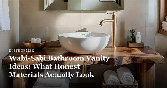 wabi sabi bathroom vanity: Natural Solid Wood Bathroom Vanity, Wabi-Sabi Live Edge Style