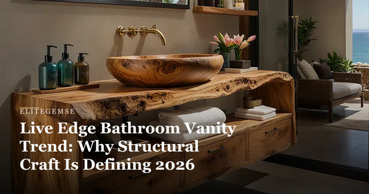 live edge bathroom vanity trend: Live Edge Natural Solid Wood Floating Bathroom Vanity