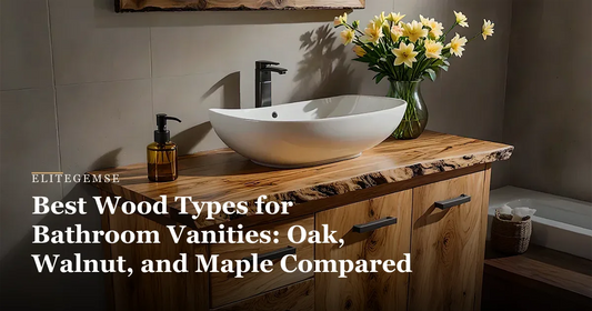 best wood for bathroom vanity: Natural Solid Wood Bathroom Vanity, Rustic Natural Edge Style