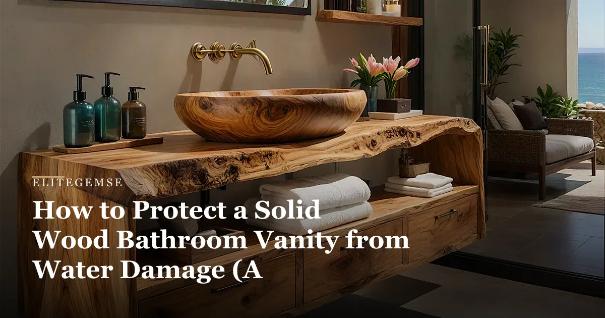 protect wood vanity water: Live Edge Natural Solid Wood Floating Bathroom Vanity