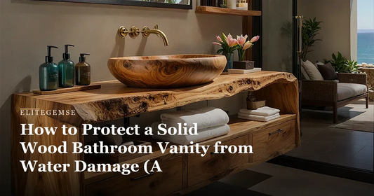 protect wood vanity water: Live Edge Natural Solid Wood Floating Bathroom Vanity