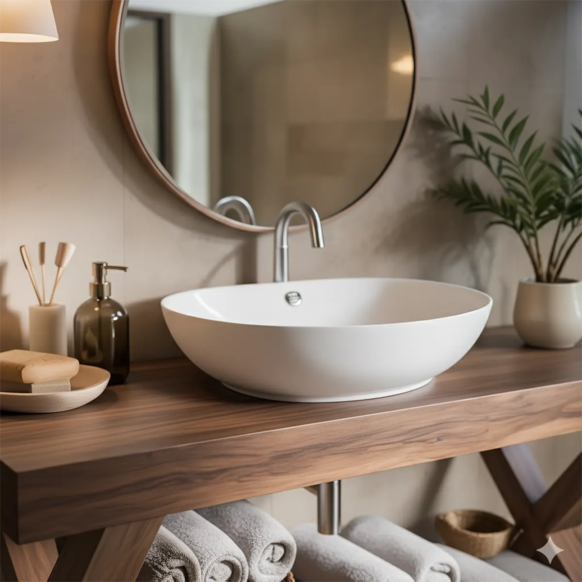 CrossBeam Vanity – Solid Wood Rustic Bathroom Design - Elitegemse