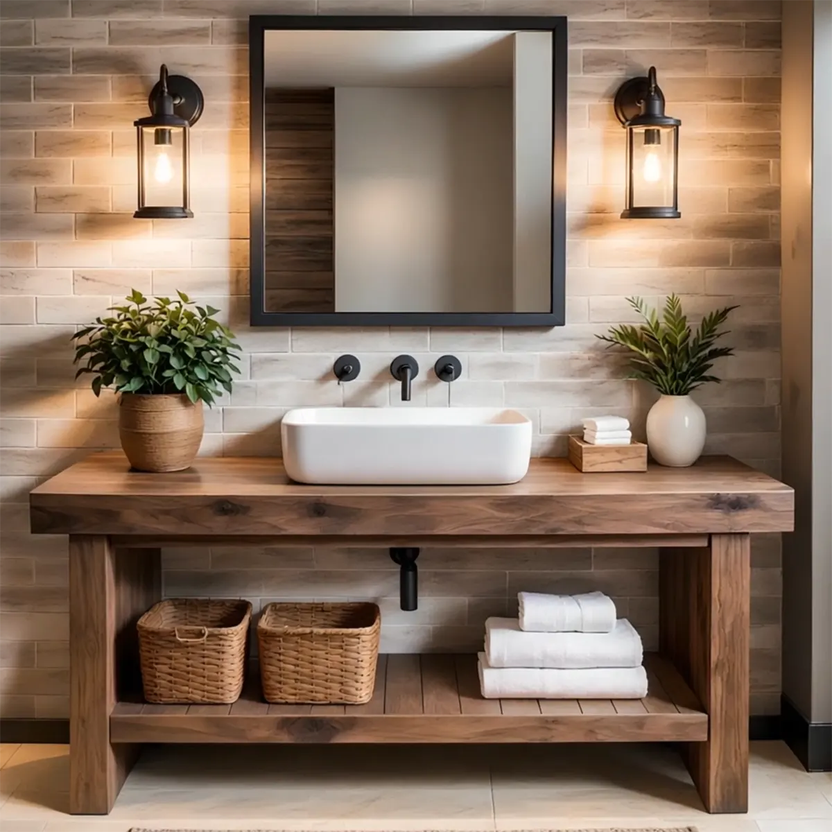 Elmstone Vanity – Solid Oak Farmhouse Bathroom Design - Elitegemse