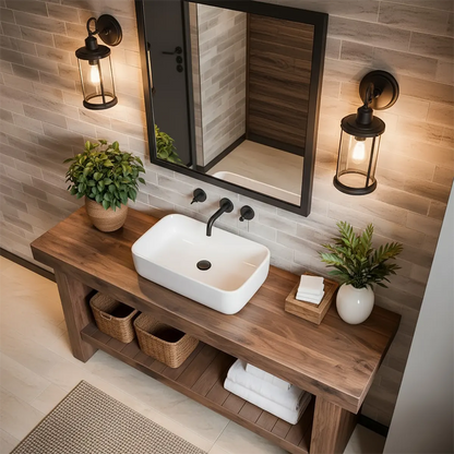 Elmstone Vanity – Solid Oak Farmhouse Bathroom Design - Elitegemse