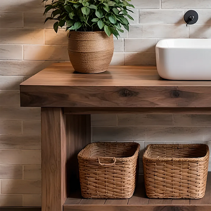 Elmstone Vanity – Solid Oak Farmhouse Bathroom Design - Elitegemse