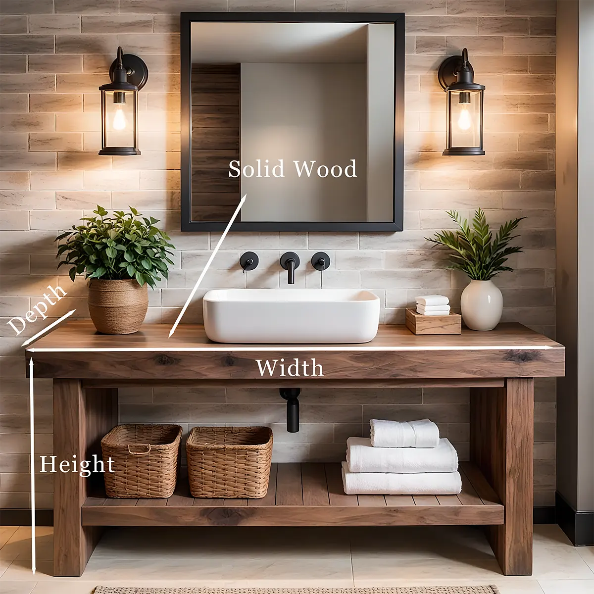 Elmstone Vanity – Solid Oak Farmhouse Bathroom Design - Elitegemse