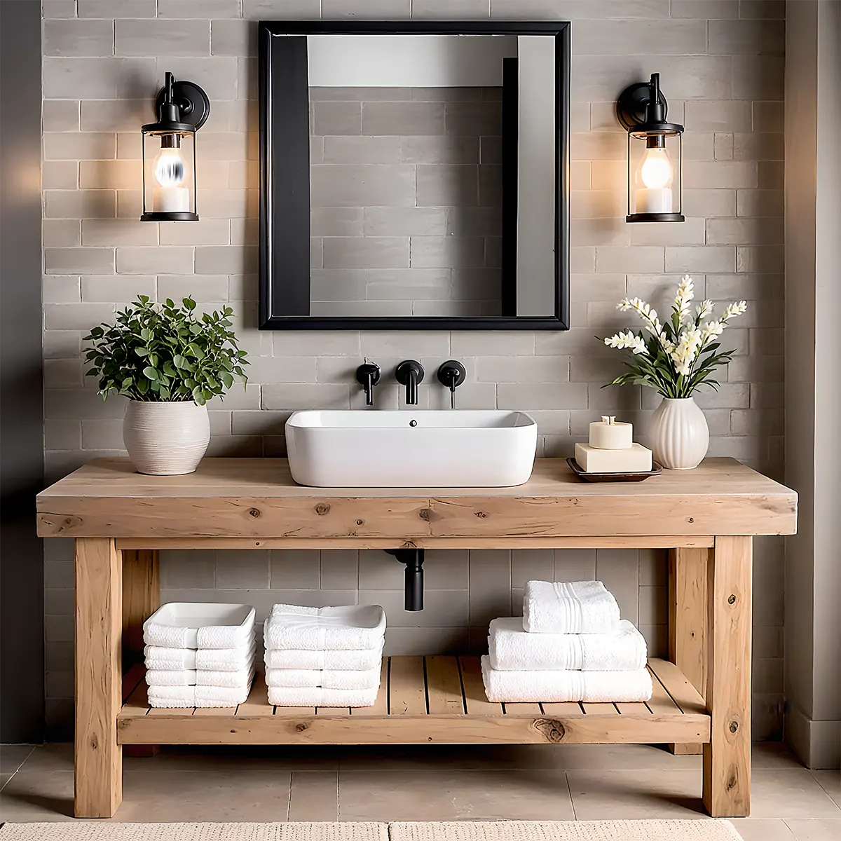 Elmstone Vanity – Solid Oak Farmhouse Bathroom Design - Elitegemse