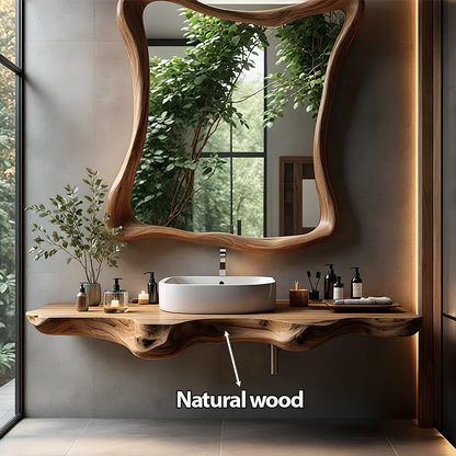 Floating Bathroom Vanity With Organic Live Edge - Elitegemse