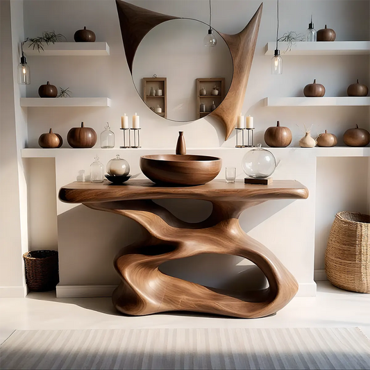 FlowForm Vanity – Sculpted Solid Wood Bathroom - Elitegemse