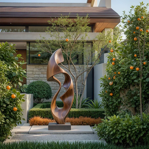 Fluid Wave Abstract Sculpture for Contemporary Spaces - Woodenecho
