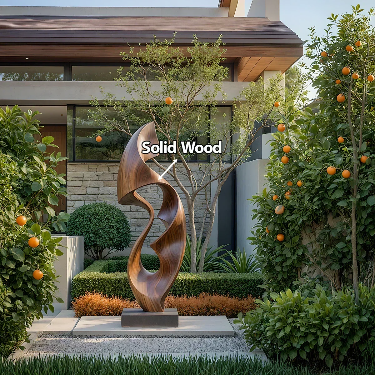 Fluid Wave Abstract Sculpture for Contemporary Spaces - Woodenecho