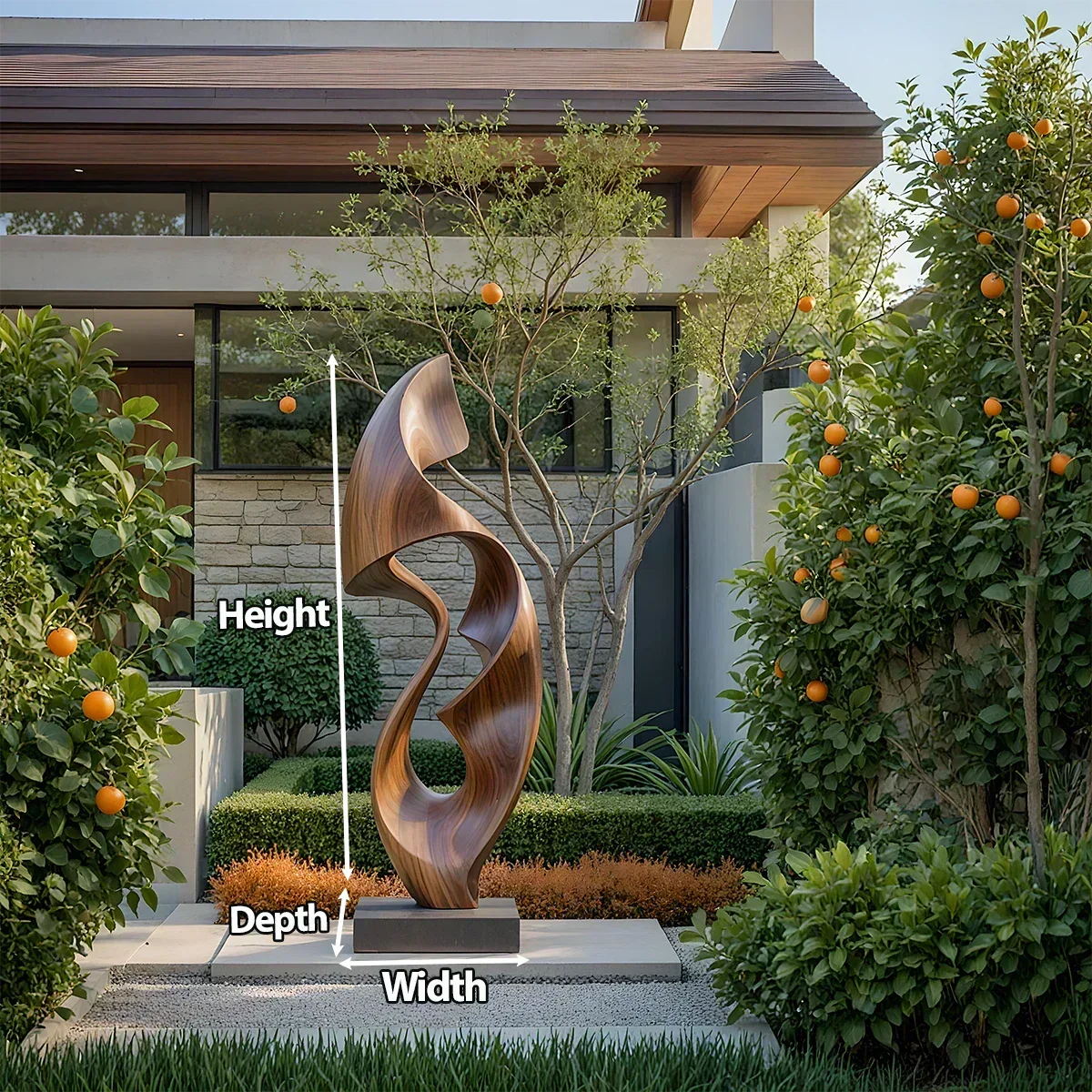 Fluid Wave Abstract Sculpture for Contemporary Spaces - Woodenecho