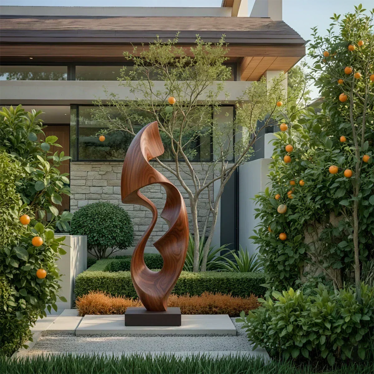 Fluid Wave Abstract Sculpture for Contemporary Spaces - Woodenecho