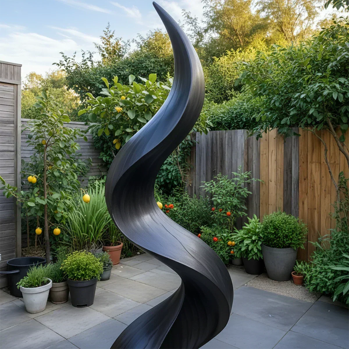 Handcrafted Natural Wood Abstract Sculpture – Modern Curved Art - Woodenecho