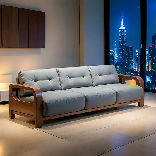 Handcrafted Solid Wood Cotton Sofa – Minimalist Urban Modern - Elitegemse