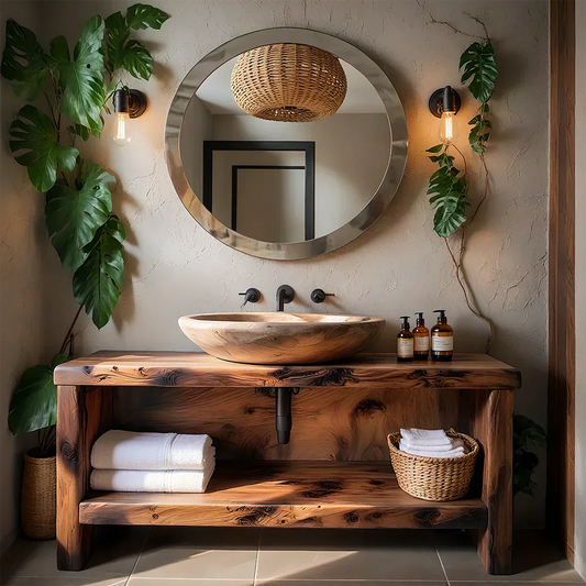 Live-Edge Solid Wood Bathroom Vanity - Elitegemse