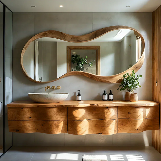 Live Edge Solid Wood Floating Vanity - Elitegemse