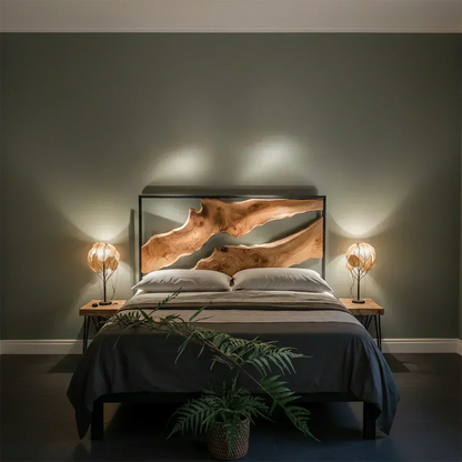 Live Edge Solid Wood Headboard – Sculptural Natural Form - Woodenecho