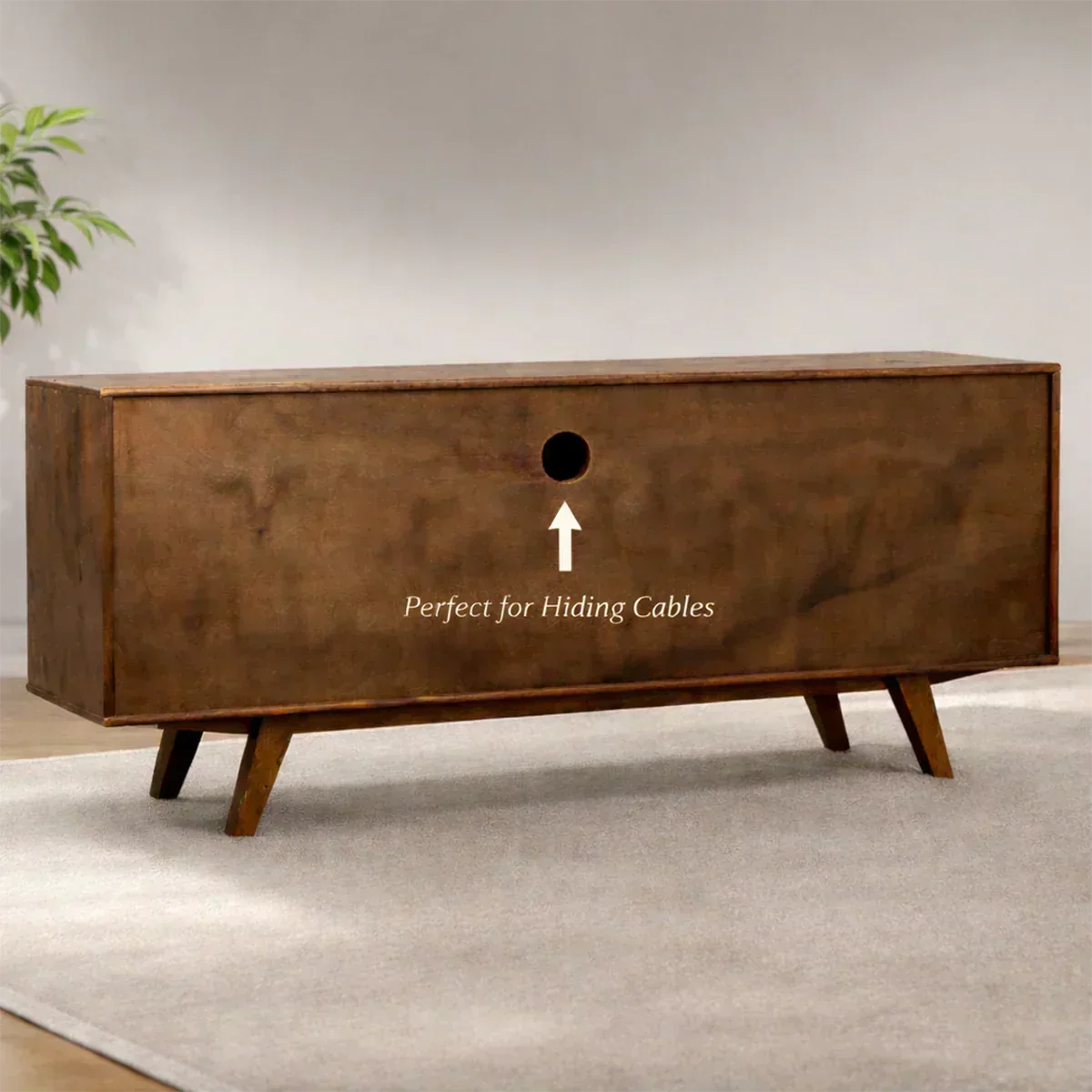 Low Solid Wood Japandi TV Stand – Minimal Zen Media Console - Woodenecho