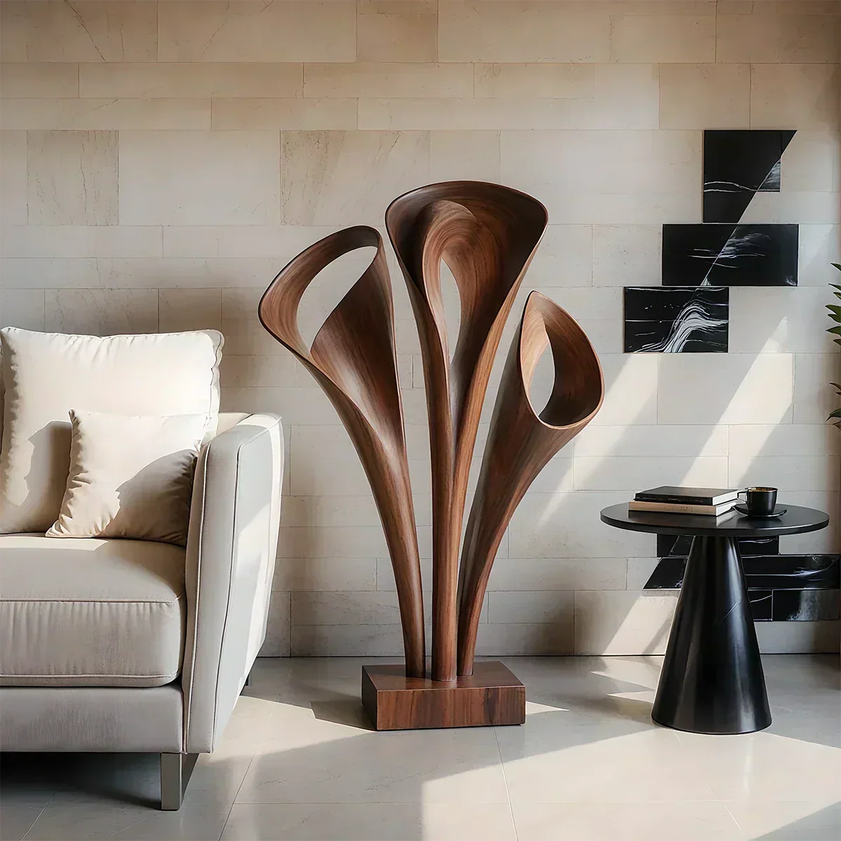 Modern Petal-Form Abstract Sculpture for Artistic Interiors - Woodenecho