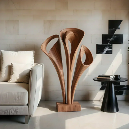Modern Petal-Form Abstract Sculpture for Artistic Interiors - Woodenecho