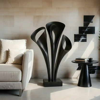 Modern Petal-Form Abstract Sculpture for Artistic Interiors - Woodenecho