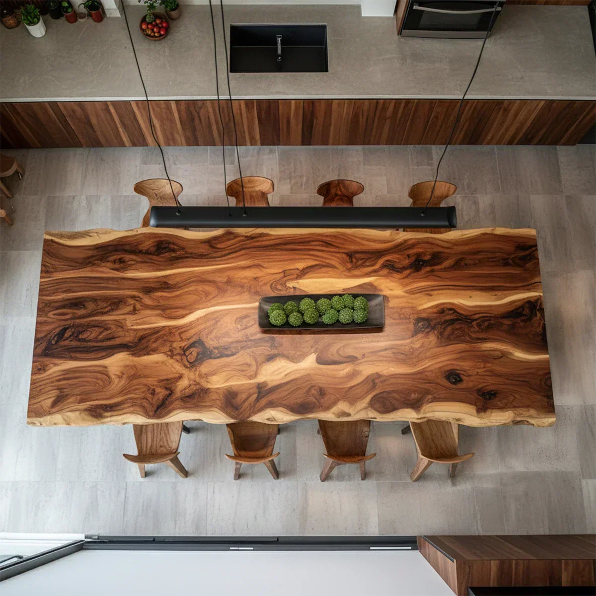 Natural Solid Wood Dining Table in Modern Rustic Luxury Style - Rustirawood