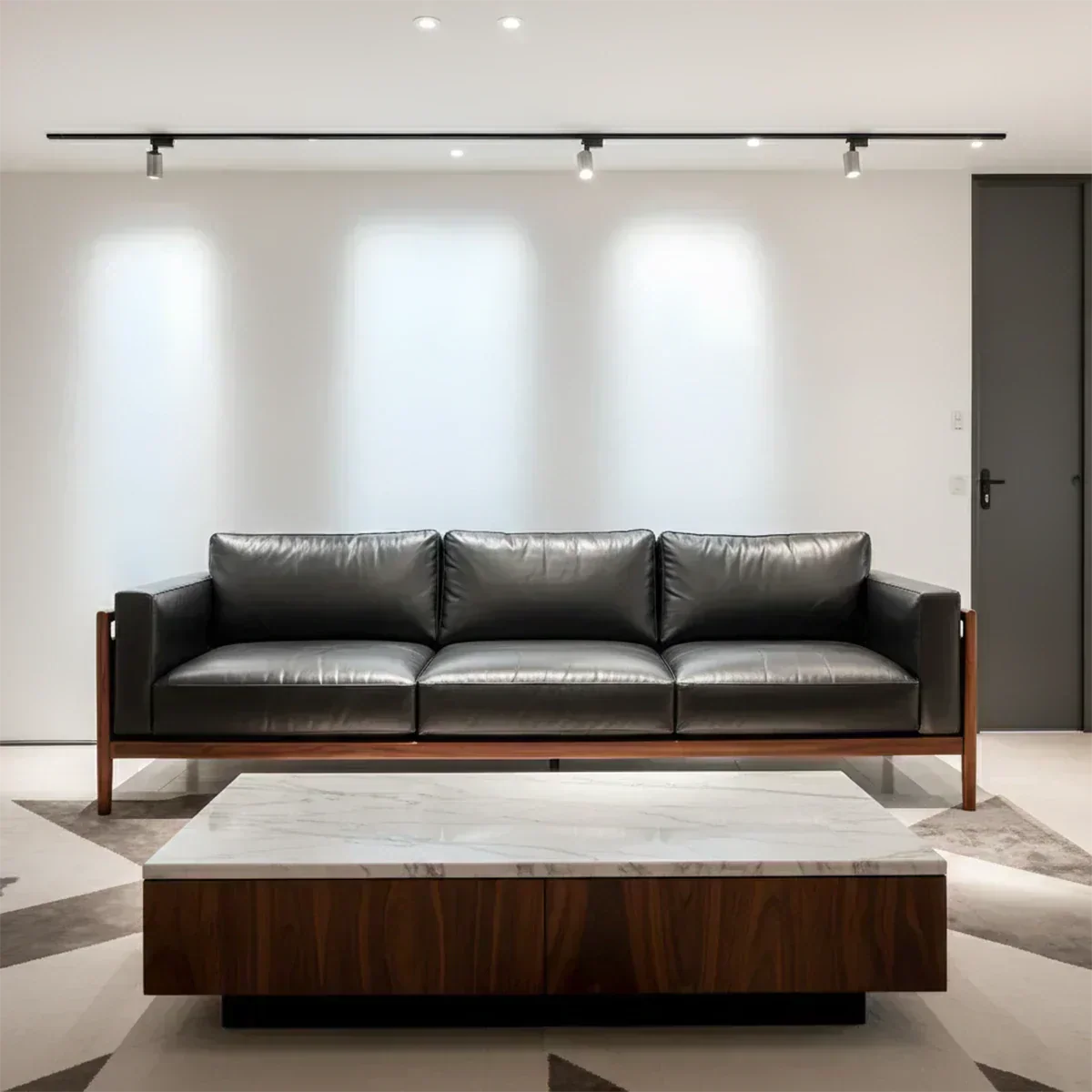 Premium Leather Sofa – Modern Minimalist Design - Woodenecho