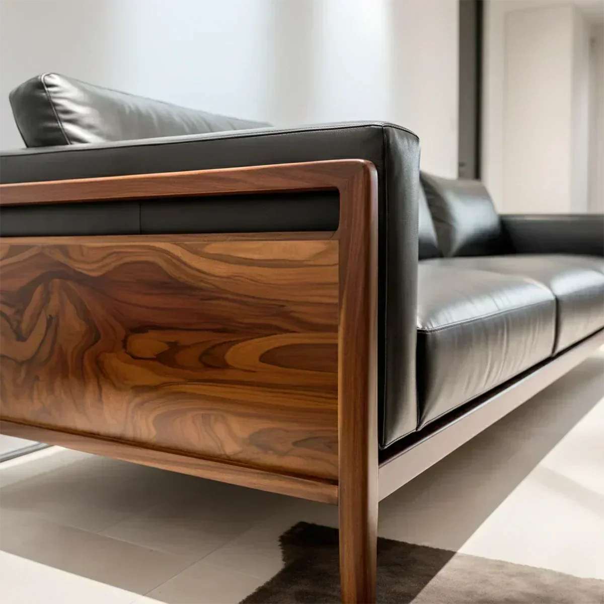 Premium Leather Sofa – Modern Minimalist Design - Woodenecho
