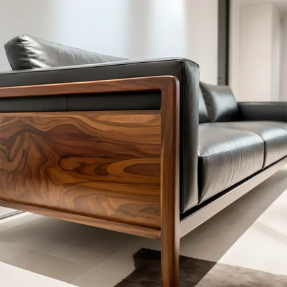 Premium Leather Sofa – Modern Minimalist Design - Woodenecho