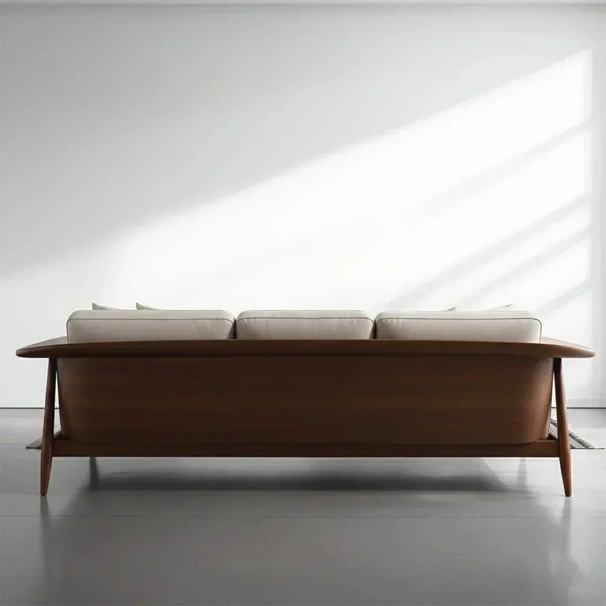 Premium Leather Solid Wood Sofa – Modern Minimalist Design - Woodenecho