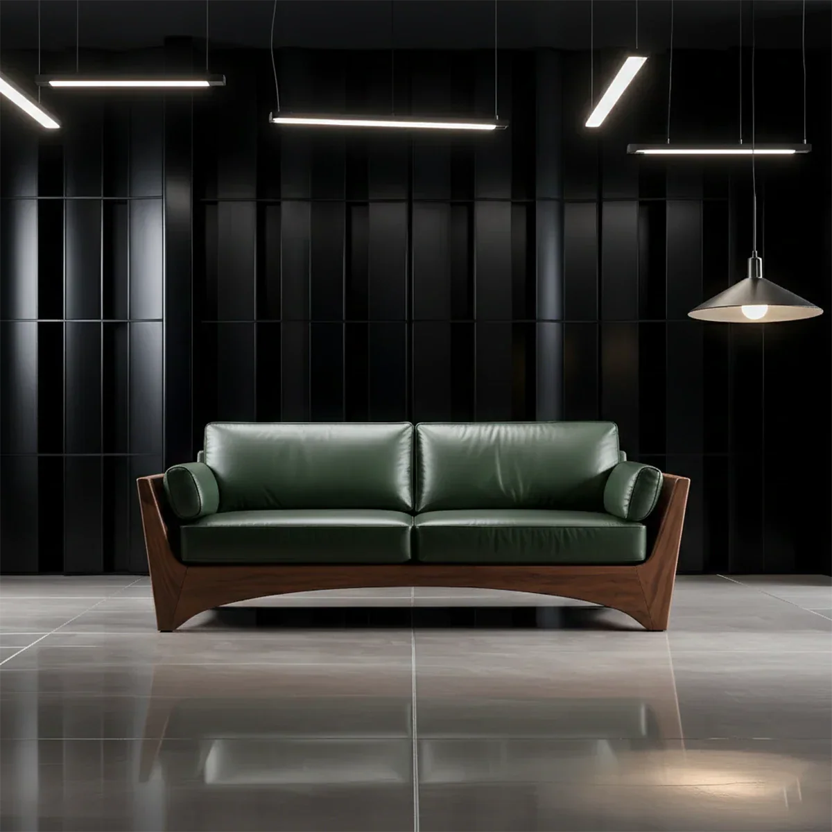 Premium Leather Solid Wood Sofa – Modern Rustic Minimalist - Rustirawood