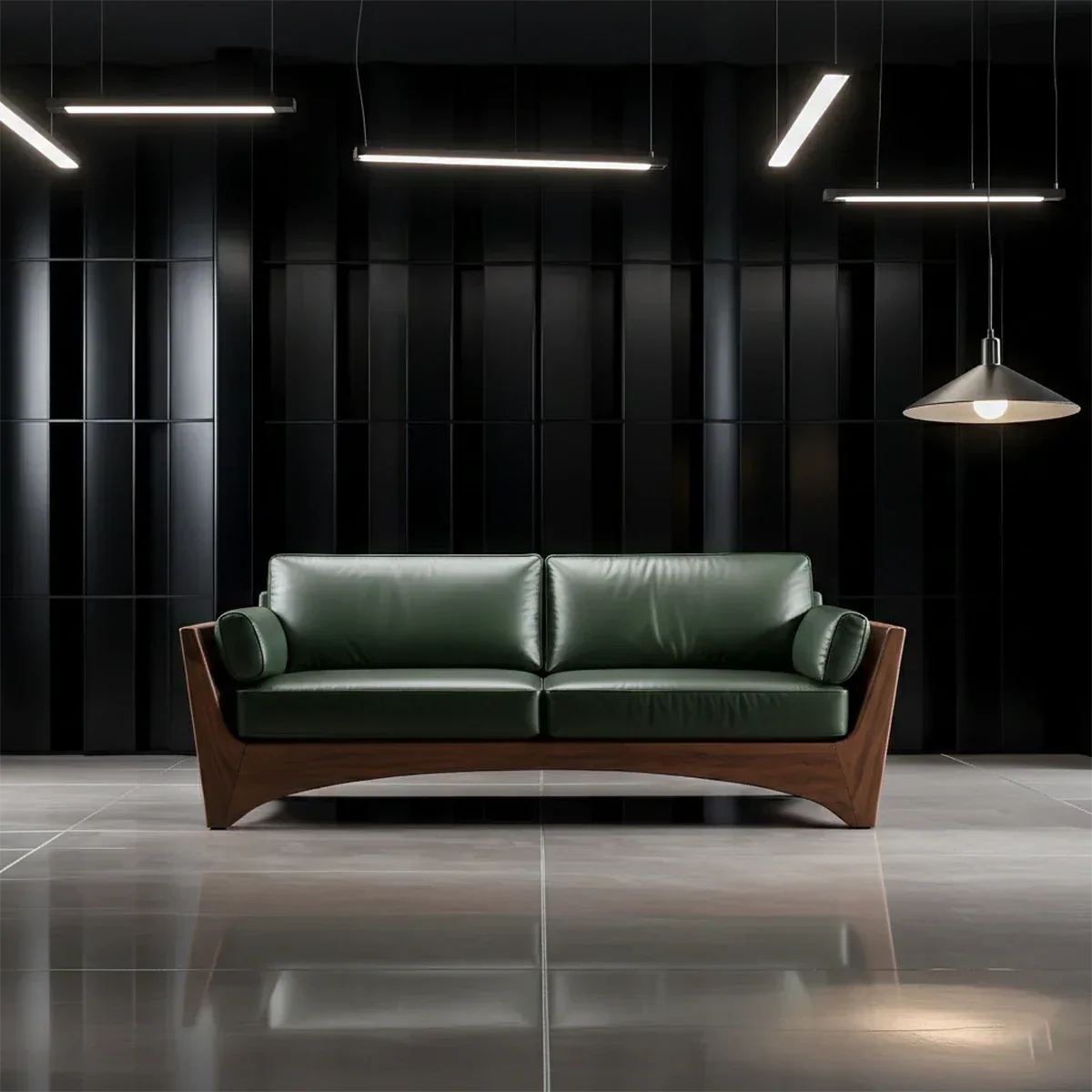 Premium Leather Solid Wood Sofa – Modern Rustic Minimalist - Woodenecho