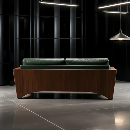 Premium Leather Solid Wood Sofa – Modern Rustic Minimalist - Woodenecho
