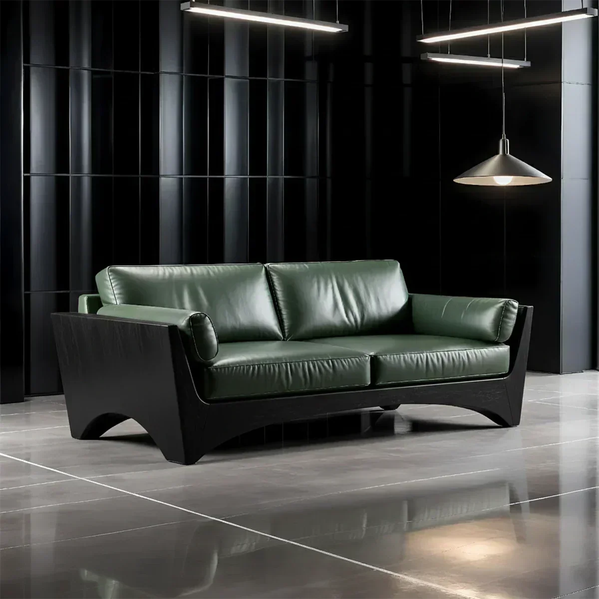 Premium Leather Solid Wood Sofa – Modern Rustic Minimalist - Woodenecho