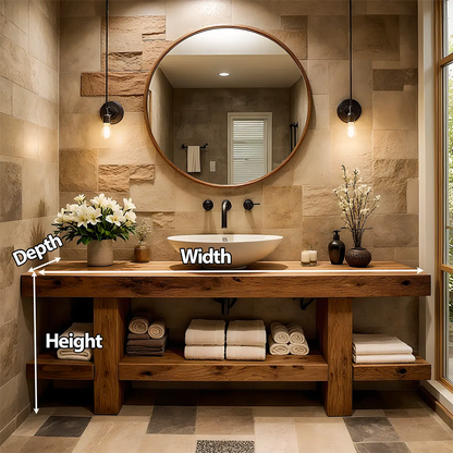 Rustic Oak Bathroom Vanity – Solid Wood Spa Design - Elitegemse