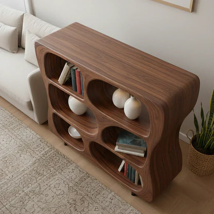 Sculpted Solid Wood Bookshelf – Contour Frame Edition - Woodenecho