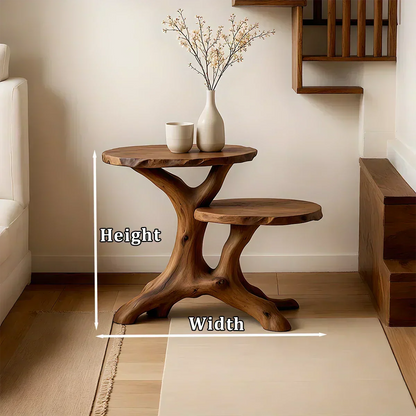 Solid Wood Accent Table – Modern Sculptural Branchform Duo Design - Woodenecho