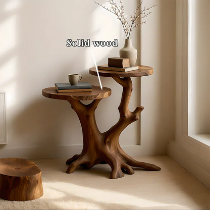 Solid Wood Accent Table – Modern Sculptural Branchform Twin Design - Rustirawood