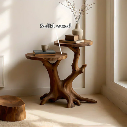 Solid Wood Accent Table – Modern Sculptural Branchform Twin Design - Woodenecho