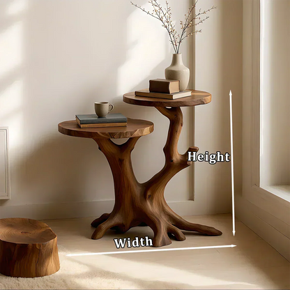 Solid Wood Accent Table – Modern Sculptural Branchform Twin Design - Woodenecho