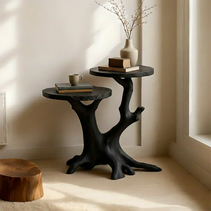 Solid Wood Accent Table – Modern Sculptural Branchform Twin Design - Woodenecho