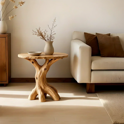 Solid Wood Accent Table – Modern Sculptural Rootform Design - Woodenecho